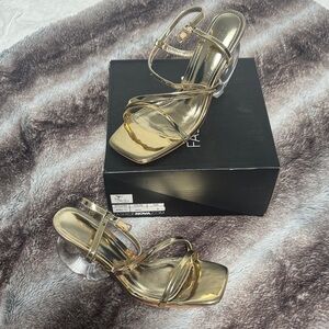 Fashion Nova Metallic Gold Heels